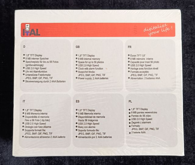 MARCO DIGITAL CON RELOJ Y ALARMA - MARCA ITAL