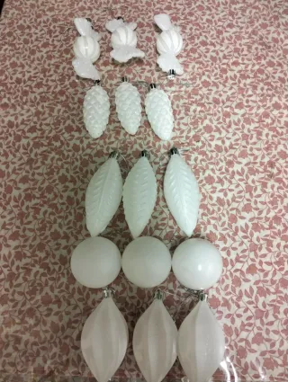 Set 15 Decorazioni Natalizie Bianche