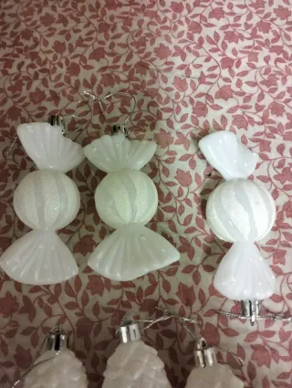 Set 15 Decorazioni Natalizie Bianche