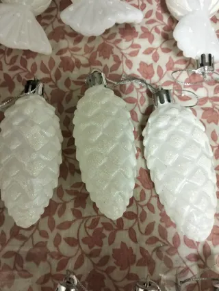 Set 15 Decorazioni Natalizie Bianche