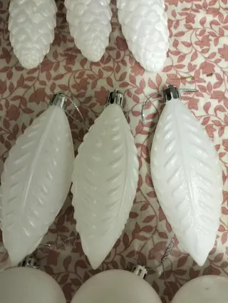 Set 15 Decorazioni Natalizie Bianche