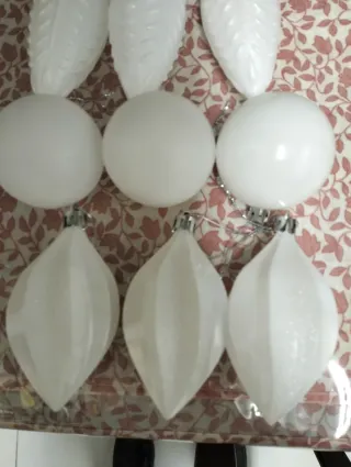 Set 15 Decorazioni Natalizie Bianche