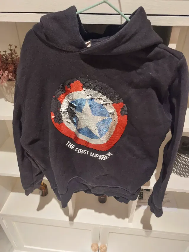 Sudadera Zara Capitán América Lentejuelas de niño