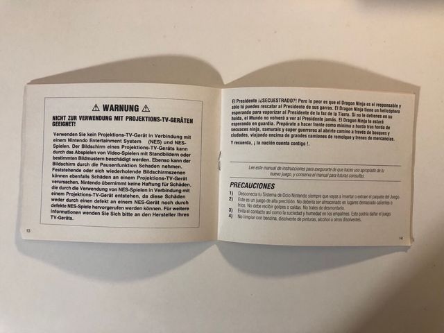 Manuale NES Bad Dudes vs Dragon Ninja ESP NES