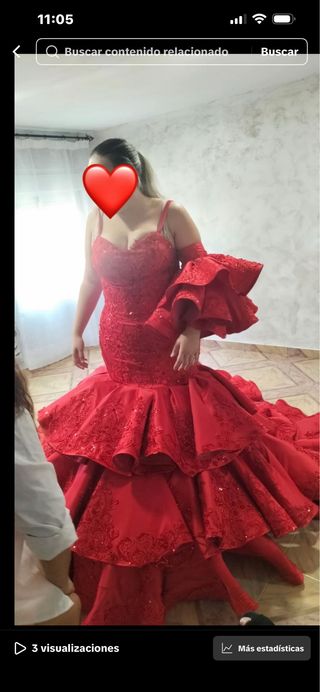 Vestido Novia Gitana Rojo