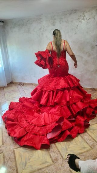 Vestido Novia Gitana Rojo