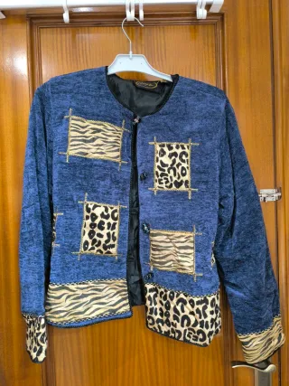 Cazadora Alex Kim Animal Print Azul