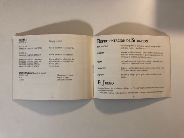 Manuale Prince Valiant NES ESP Ocean