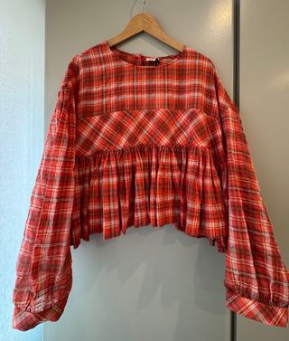 Blusa cuadros escoceses talla única.