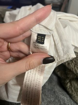 Blusa Beige Rayas Massimo Dutti