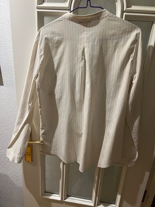 Blusa Beige Rayas Massimo Dutti