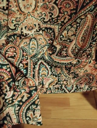 Camisa Morgan Paisley Encaje Negro Rosa Talla XS