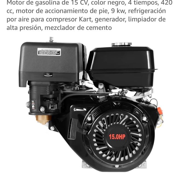 Motor Gasolina 15 CV Negro 4 Tiempos