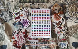 Set 250 Christmas stickers e pallini olografici