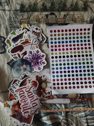 Set 250 Christmas stickers e pallini olografici