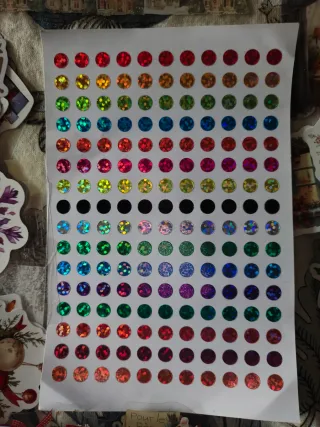 Set 250 Christmas stickers e pallini olografici