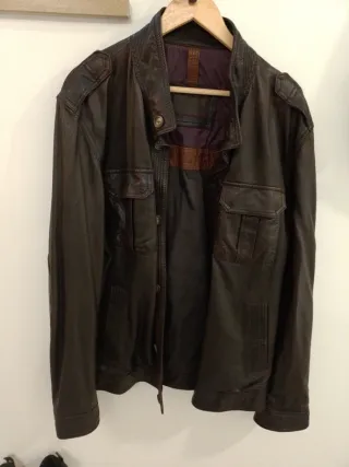 Chaqueta de cuero Massimo Dutti Hombre