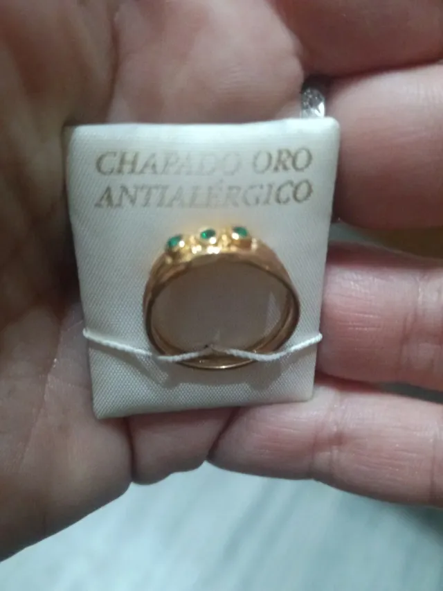 Anillo Chapado Oro Antialérgico