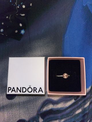 Anillo Pandora Rosa y Plateado