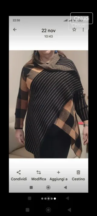 Cardigan fantasia quadri e righe