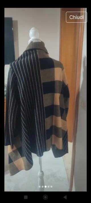 Cardigan fantasia quadri e righe