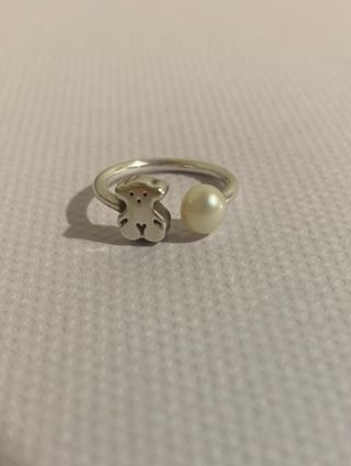 Anillo Tous Oso y Perla Plata