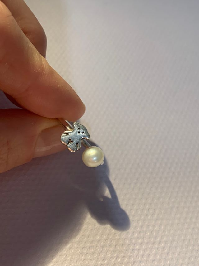Anillo Tous Oso y Perla Plata