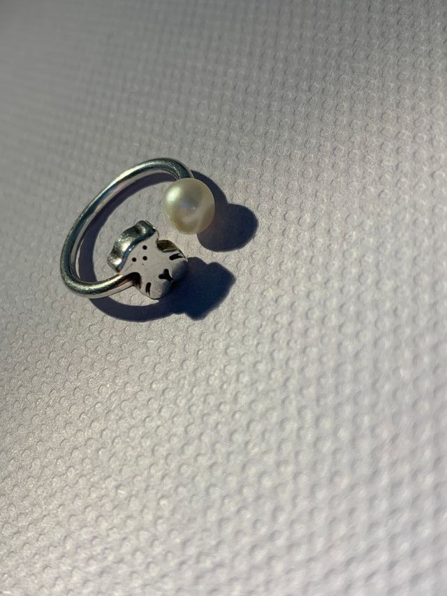 Anillo Tous Oso y Perla Plata