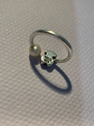 Anillo Tous Oso y Perla Plata