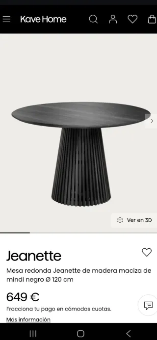 Tavolo rotondo Jeanette in legno massello