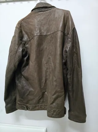 Cazadora de piel auténtica Barbany marrón, hombre