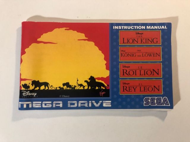 Manuale Re Leone Megadrive SEGA