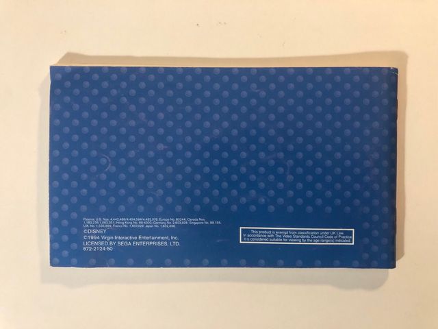 Manuale Re Leone Megadrive SEGA