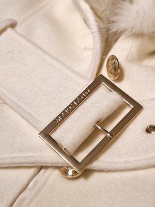 Cappotto Guess Lana Bianco Tg.44 Pelliccia