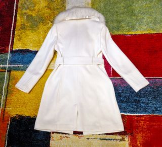 Cappotto Guess Lana Bianco Tg.44 Pelliccia