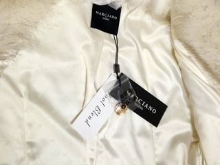 Cappotto Guess Lana Bianco Tg.44 Pelliccia