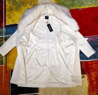Cappotto Guess Lana Bianco Tg.44 Pelliccia