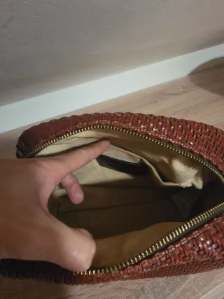 Bolso Bimba y Lola tejido marrón castaña