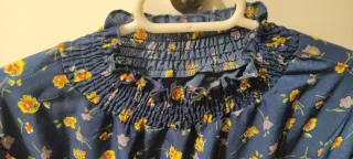 Vestido azul floral amarillo