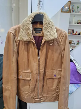 Cazadora Piel Massimo Dutti Marrón