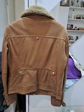 Cazadora Piel Massimo Dutti Marrón