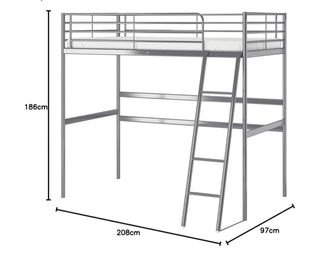 Cama alta IKEA metálica