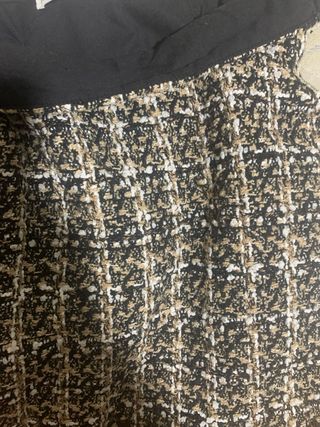 Falda Mango Tweed Beige y Negro