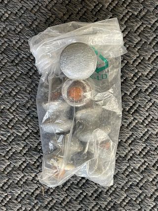 6 tiradores madera pintados gris