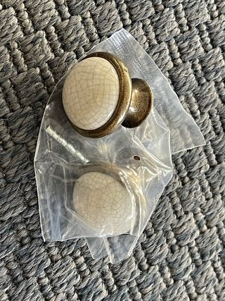 Tiradores cerámica y latón (2 uds)