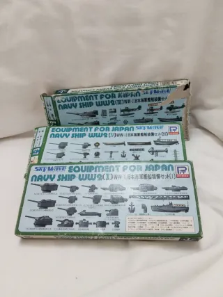 Lote maquetas equipamiento barco japonés WW2,