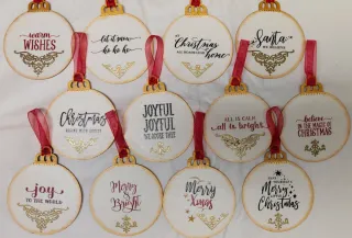 Decoupage bolas, adornos de Navidad ( set de 12 )