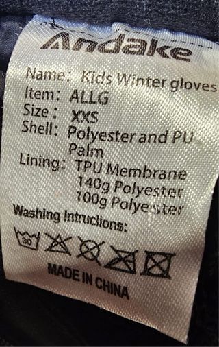 Guantes de esquí Andake para niños XXS