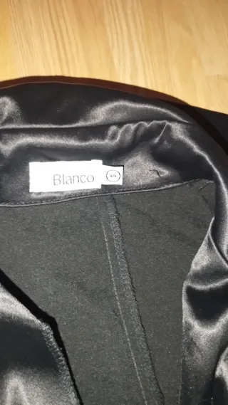 Chaqueta Blanco Raso Negra Mujer