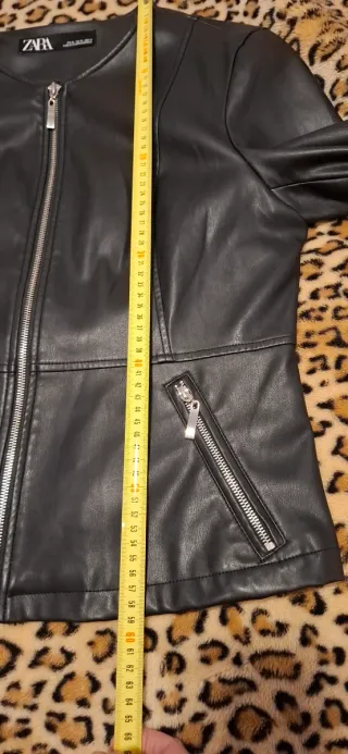 Chaqueta Cuero Mujer Zara Negra